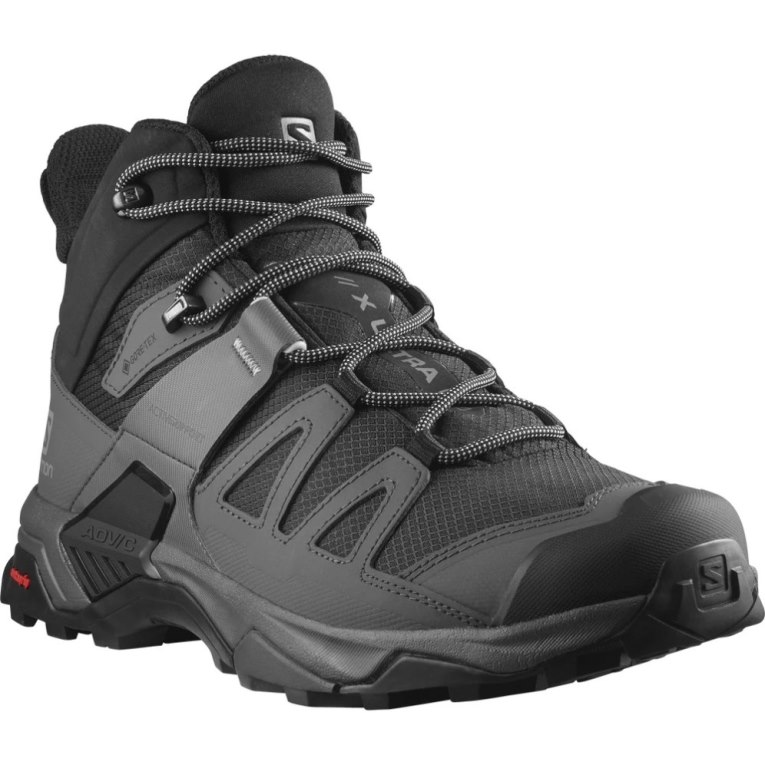 Botas Montaña Salomon X Ultra 4 Mid Anchos GTX Hombre Negros | MX TIPB978